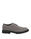 TOD'S TOD'S MAN LACE-UP SHOES GREY SIZE 9 LEATHER