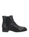 TOD'S TOD'S WOMAN ANKLE BOOTS BLACK SIZE 8 LEATHER