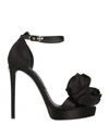 Dolce & Gabbana Woman Sandals Black Size 7.5 Textile Fibers In Black