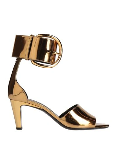 Tom Ford Woman Sandals Gold Size 8 Leather