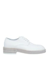 ANN DEMEULEMEESTER ANN DEMEULEMEESTER WOMAN LACE-UP SHOES WHITE SIZE 7.5 TEXTILE FIBERS