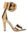 TOM FORD TOM FORD WOMAN SANDALS GOLD SIZE 7 CALFSKIN