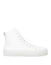 ANN DEMEULEMEESTER ANN DEMEULEMEESTER MAN SNEAKERS WHITE SIZE 12 LEATHER, TEXTILE FIBERS