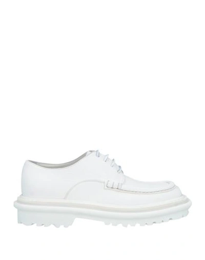 Dries Van Noten Woman Lace-up Shoes White Size 8 Leather