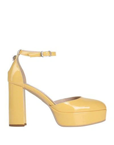 Nero Giardini Woman Pumps Yellow Size 6 Goat Skin