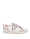 Emanuélle Vee Woman Sneakers White Size 9 Leather, Textile Fibers In White