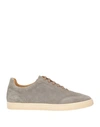 Brunello Cucinelli Man Sneakers Dove Grey Size 10 Leather In Beige