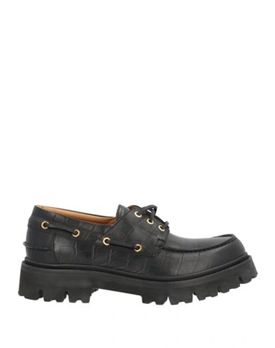 Emporio Armani Man Lace-up Shoes Black Size 9 Leather