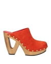 TAMARA MELLON TAMARA MELLON WOMAN MULES & CLOGS TOMATO RED SIZE 7 LEATHER