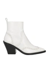 MULBERRY MULBERRY WOMAN ANKLE BOOTS WHITE SIZE 11 LEATHER