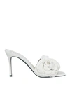 Valentino Garavani Woman Sandals Ivory Size 8 Leather In White
