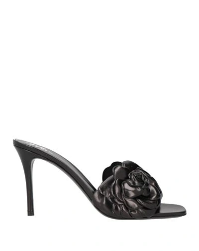 Valentino Garavani Woman Sandals Black Size 7.5 Leather