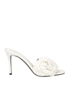 VALENTINO GARAVANI VALENTINO GARAVANI WOMAN SANDALS OFF WHITE SIZE 8 LEATHER