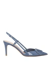 Valentino Garavani Woman Pumps Pastel Blue Size 8 Leather