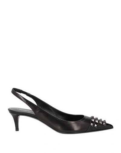 Valentino Garavani Woman Pumps Black Size 8 Leather In Black