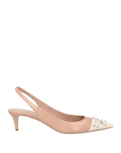 Valentino Garavani Woman Pumps Blush Size 8 Leather In Pink