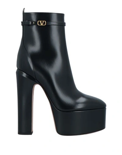 Valentino Garavani Woman Ankle Boots Black Size 8 Leather