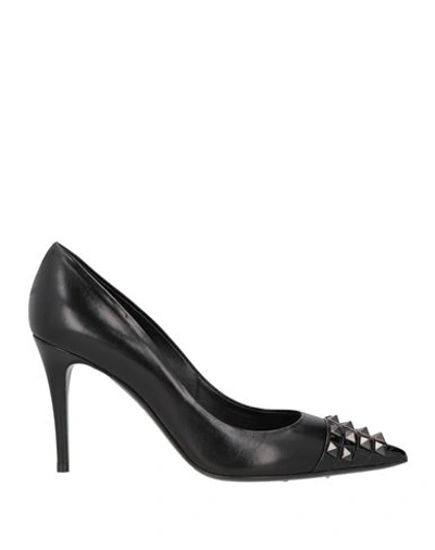 Valentino Garavani Woman Pumps Black Size 8 Leather