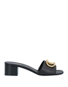 Valentino Garavani Woman Sandals Black Size 6.5 Leather In Black