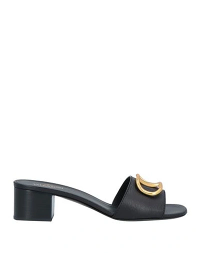 Valentino Garavani Woman Sandals Black Size 6.5 Leather