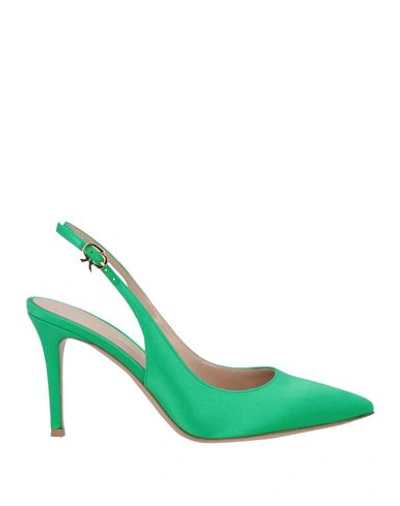 Gianvito Rossi Woman Pumps Green Size 7.5 Textile Fibers