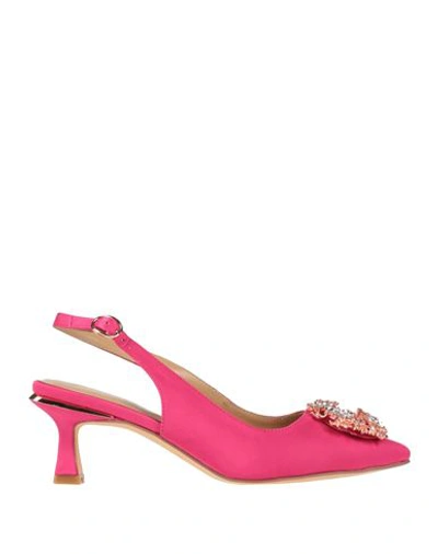 Alma En Pena . Woman Pumps Fuchsia Size 8 Textile Fibers In Pink