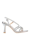 ALMA EN PENA ALMA EN PENA. WOMAN SANDALS SILVER SIZE 6 LEATHER