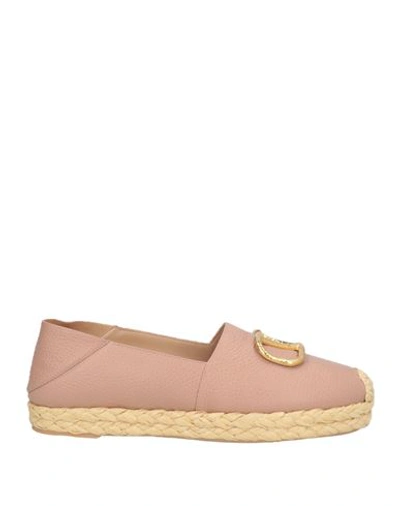 Valentino Garavani Woman Espadrilles Blush Size 11 Leather In Pink