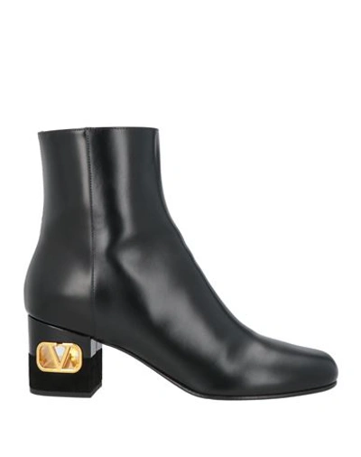 Valentino Garavani Woman Ankle Boots Black Size 7 Leather