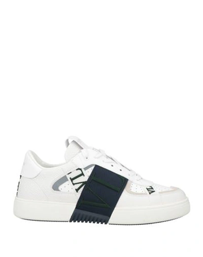 Valentino Garavani Man Sneakers White Size 10.5 Leather, Textile Fibers