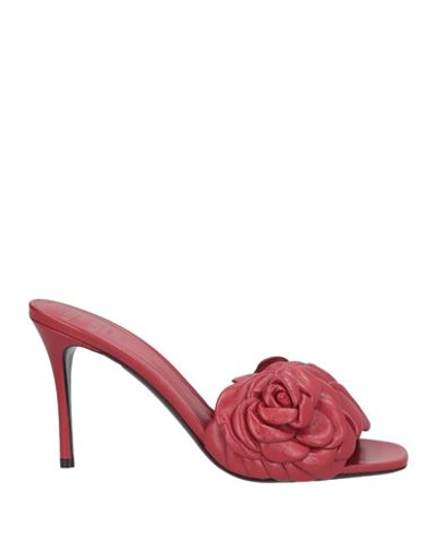 VALENTINO GARAVANI VALENTINO GARAVANI ATELIER SHOES WOMAN SANDALS BURGUNDY SIZE 6.5 LEATHER