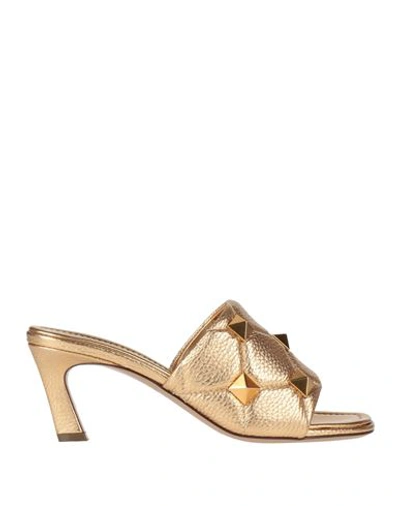 Valentino Garavani Woman Sandals Gold Size 7 Leather