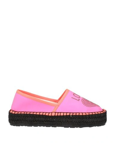 Love Moschino Woman Espadrilles Fuchsia Size 6 Textile Fibers In Pink