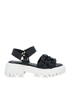 Loriblu Woman Sandals Black Size 8 Leather In Black