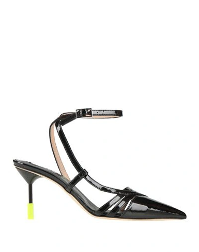 Msgm Woman Pumps Black Size 8 Leather