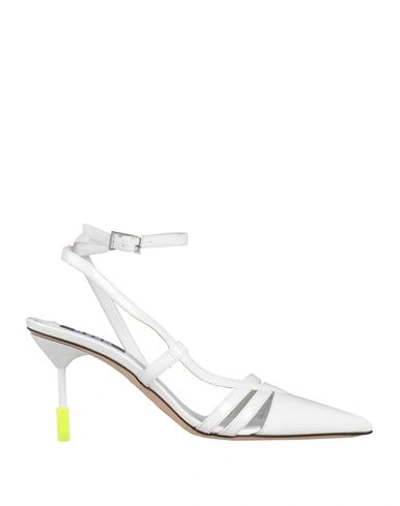 Msgm Woman Pumps White Size 6 Leather