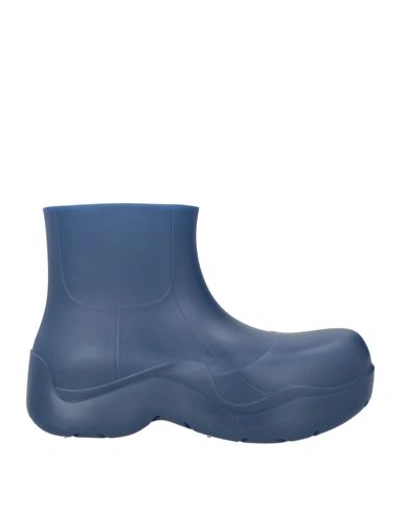 Bottega Veneta Man Ankle Boots Blue Size 9 Rubber