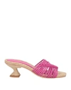 Paloma Barceló Woman Sandals Magenta Size 6 Leather