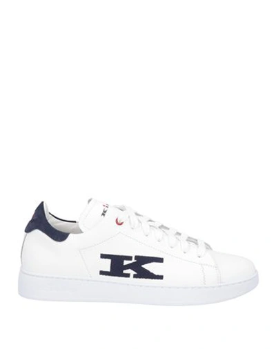 Kiton Man Sneakers White Size 8 Calfskin