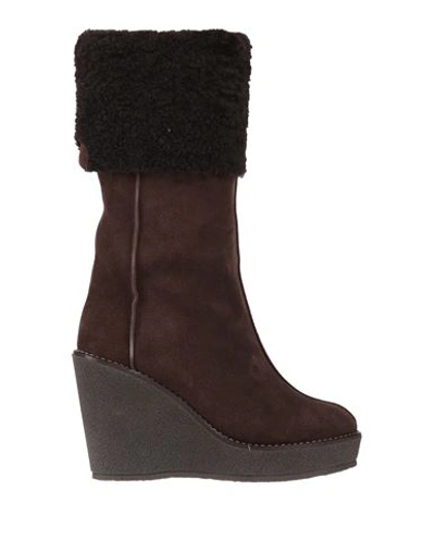 Skorpios Woman Boot Dark Brown Size 8 Leather