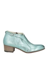 PANTANETTI PANTANETTI WOMAN ANKLE BOOTS TURQUOISE SIZE 7 LEATHER