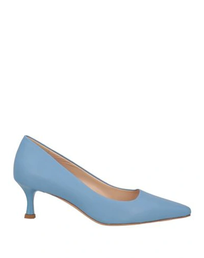 Lara May Woman Pumps Sky Blue Size 6 Leather