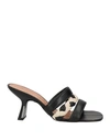VICENZA VICENZA) WOMAN SANDALS BLACK SIZE 8 LEATHER