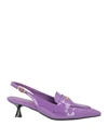 Bianca Di Woman Loafers Purple Size 8 Leather