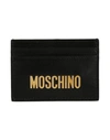 MOSCHINO MOSCHINO LOGO LETTERING CARD HOLDER MAN DOCUMENT HOLDER BLACK SIZE - TANNED LEATHER