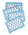 Tiramisu Blue Blooms Block Print Cotton Placemats In Blue