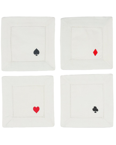 Tiramisu Deal Of Style Embroidered Cocktail Napkins In Black