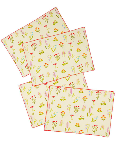 Tiramisu Spring Palette Block Print Cotton Placemats In Multi