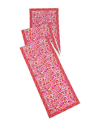 Tiramisu Crimson Infusion Block Print Cotton Table Runner In Red