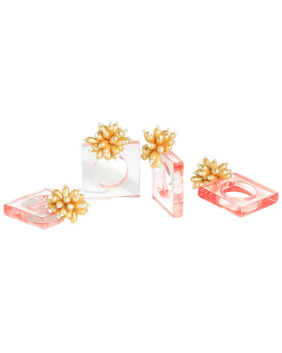 TIRAMISU TIRAMISU ACRYLIC PINK/ORANGE NAPKIN RINGS